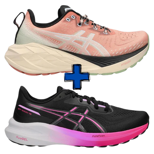 COMBO CON ZAPATILLAS ASICS Gt 1000 13 + ASICS Novablast 4 Tr mujer